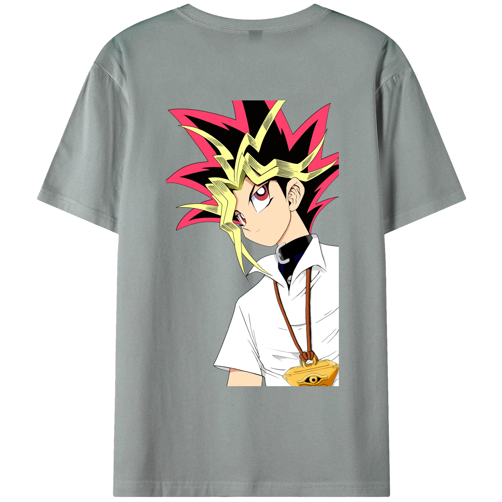 （画像用） 遊☆戯☆王 Yu-Gi-Oh! 綿100％ メンズ半袖Tシャツ（バックプリント） 通気性